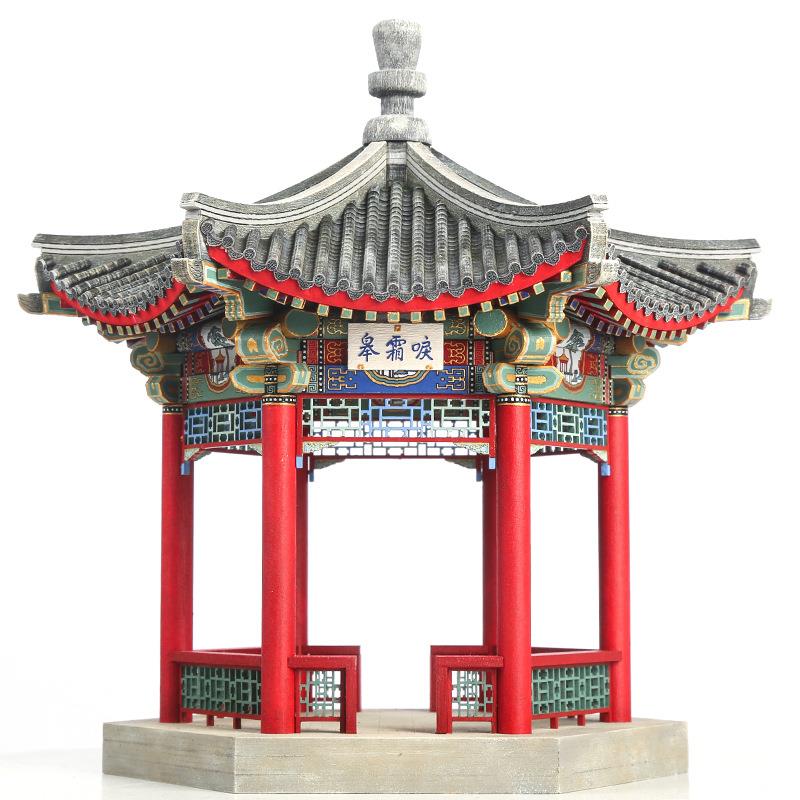 唳霜皋精致古建筑模型实木木质积木模型榫卯结构拼插模型
