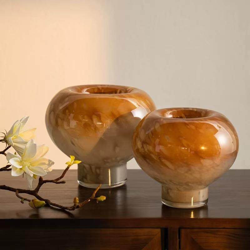 法式高级感中古风棕色琉璃花瓶摆件客厅桌面鲜花软装民宿样板间,机械设备,其他机械设备,淘宝优惠券,粉丝福利购,淘宝优惠卷