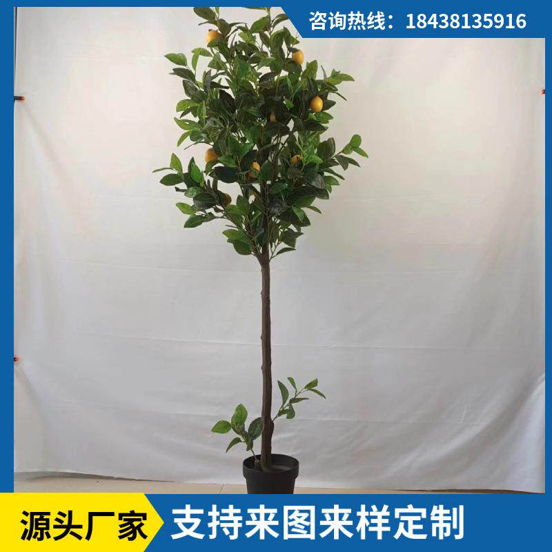 仿真柠檬树绿植盆栽仿真橘子树盆景室内装饰大型假绿植盆景