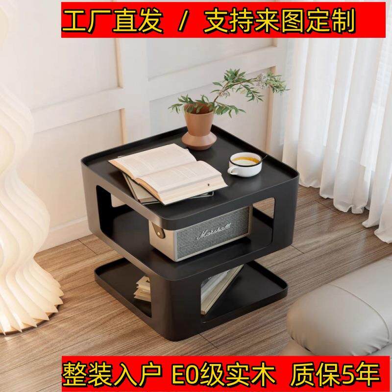意式轻奢烤漆床头柜简易客厅边几沙发几角几多功能床边柜置物架
