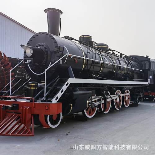 火车头模型大型户外金属火车餐厅铁皮蒸汽复古内燃头铁艺摆件