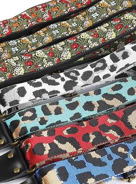 赞声PP吉他背带2023年新款吉他带子黑色真皮Guitarstrap