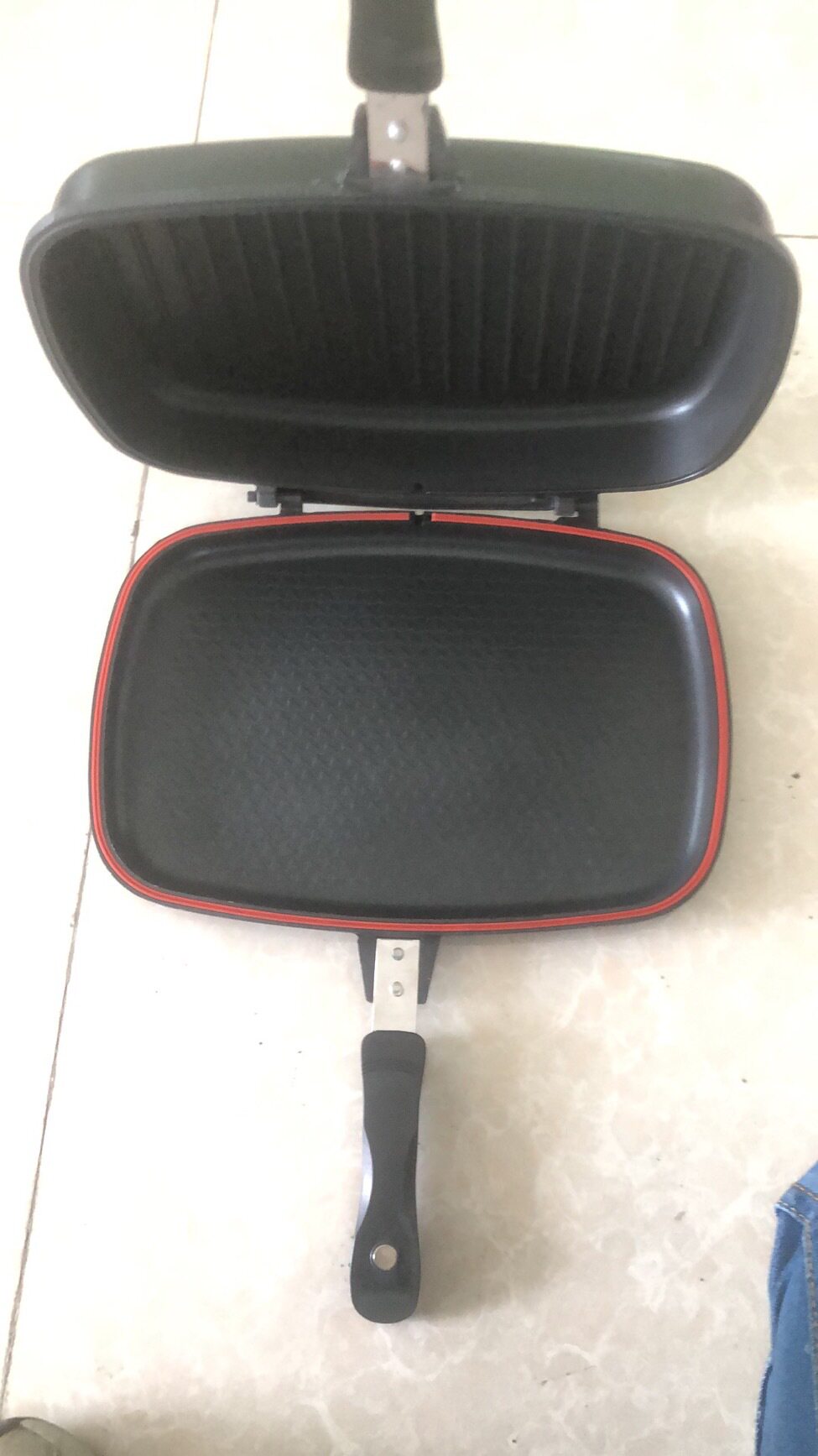 铝压铸双面煎锅烤盘不粘锅黑方形32cm36cm40cm44cm