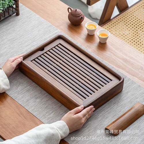 储水式实木茶盘盛水蓄水小型茶台干泡盘小型办公室茶台托盘
