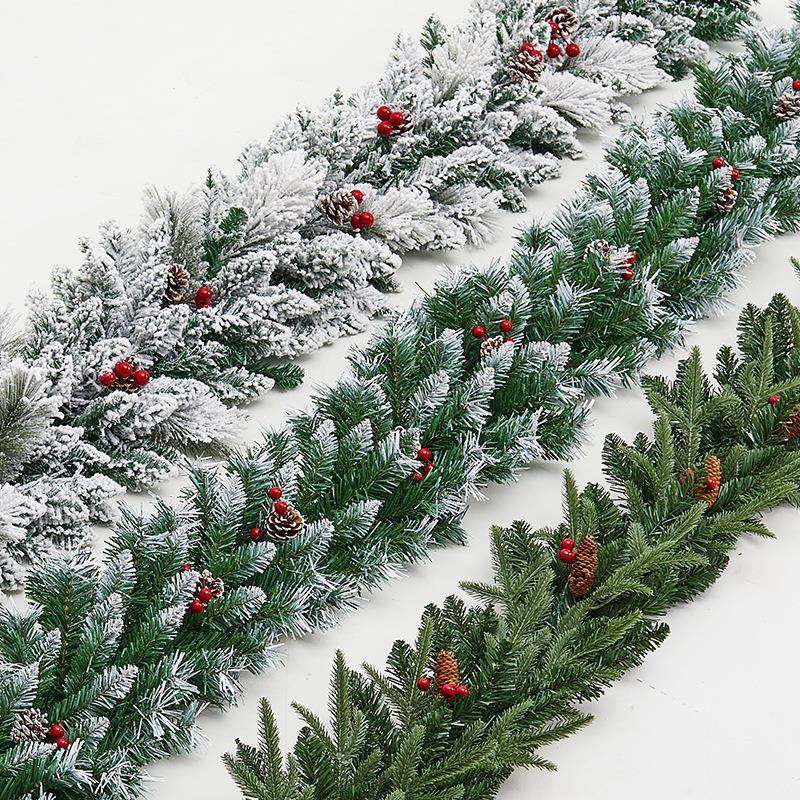 2.7米豪华加密藤条植绒喷雪沾白圣诞节装饰酒店商场楼梯扶手装饰,电子元器件市场,其它元器件,淘宝优惠券,粉丝福利购,淘宝优惠卷