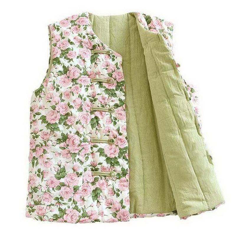 中老年女冬季纯棉花马甲中国风妈妈装加厚保暖内外穿背心复古马夹