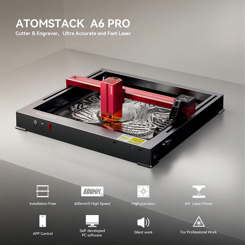 Atomstack A6/X6 Pro 50W 便携式桌面激光雕刻机激光切割机打标