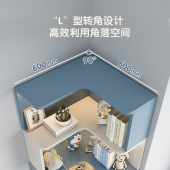 儿童家用书柜靠墙一体书架置物架学生卧室拐角学习落地柜实木定制