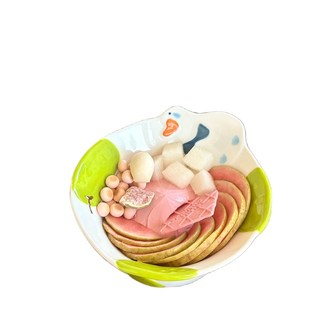 一颗鸭梨~可爱高颜值童趣沙拉碗甜品碗水果碗早餐盘家用陶瓷餐具