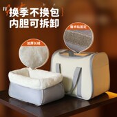 冬季 猫咪手提包加绒幼猫外出专用猫箱单肩背包 保暖猫包外出便携式