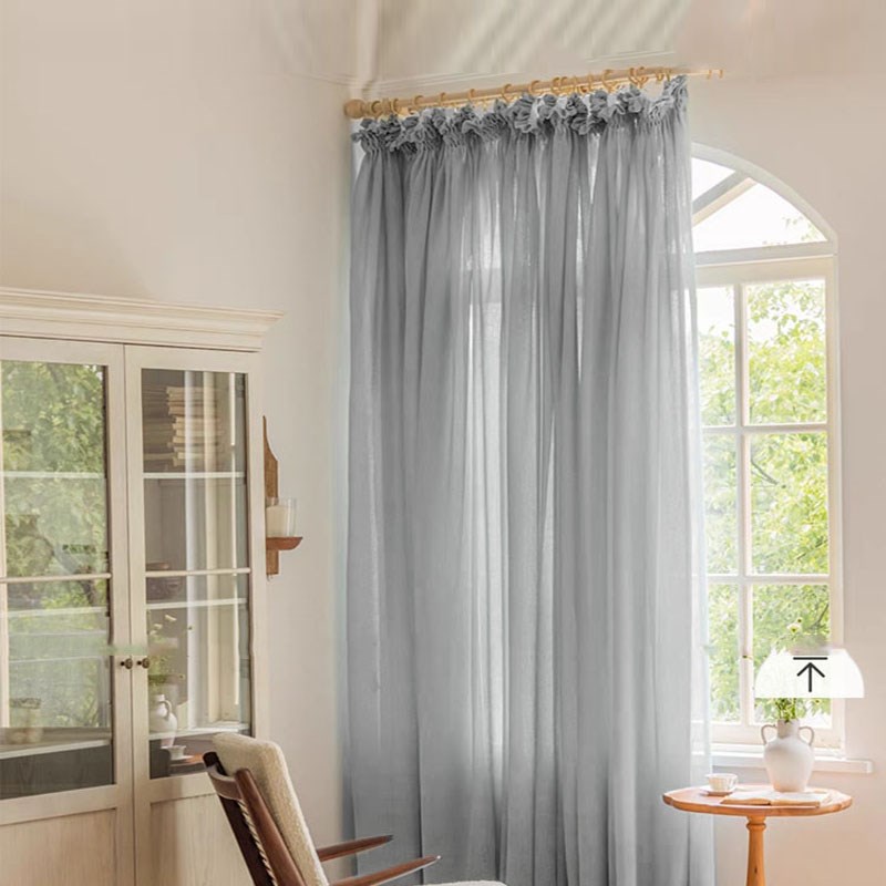 绍兴新款皇冠窗帘透光不透人纱帘美容院民宿舞蹈室瑜伽馆客厅卧室