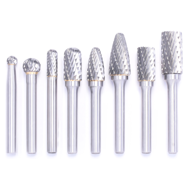 硬质合金旋转锉8pcs套装钨钢打磨头金属模具石雕木根雕刻抛光铣刀