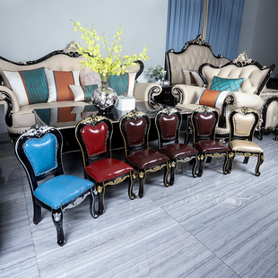 美式儿童椅欧式小椅子茶几带靠背矮凳复古换鞋凳子防实木板凳欧式