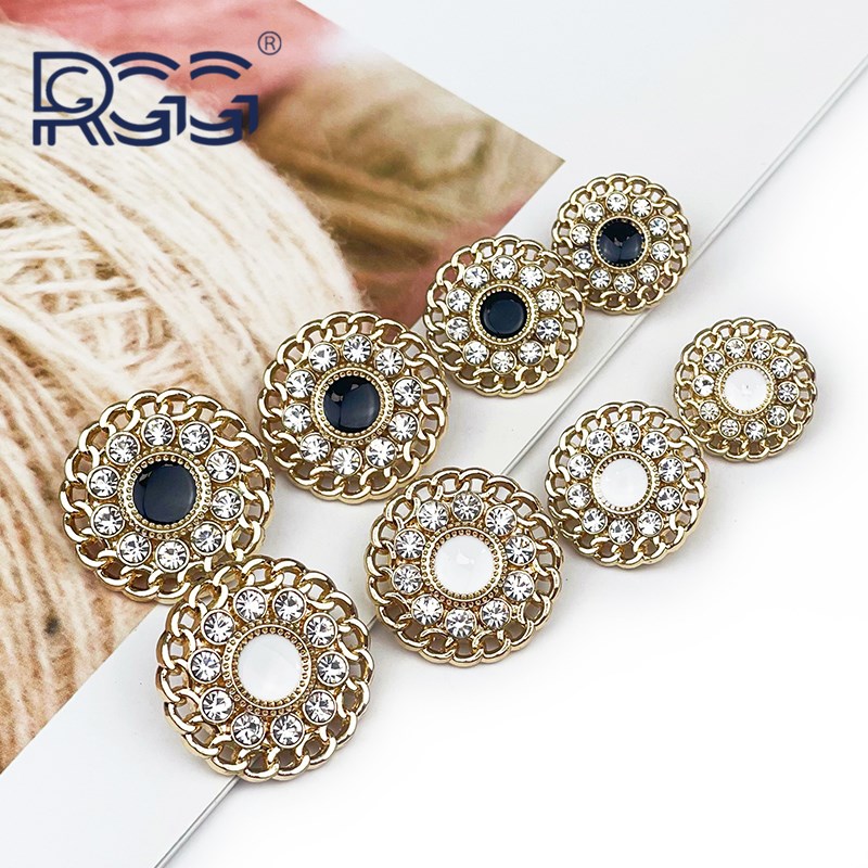 时尚金属镶钻纽扣复古花形镂空钻扣女装衣服扣百搭外套西服大衣扣