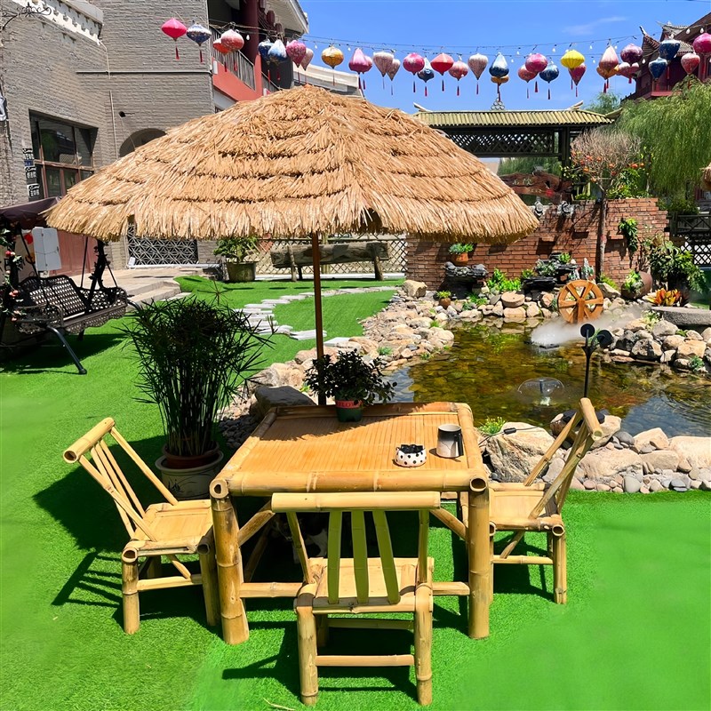 纯手工编织老式竹桌椅子竹子桌子庭院户外休闲竹制品桌椅子套装