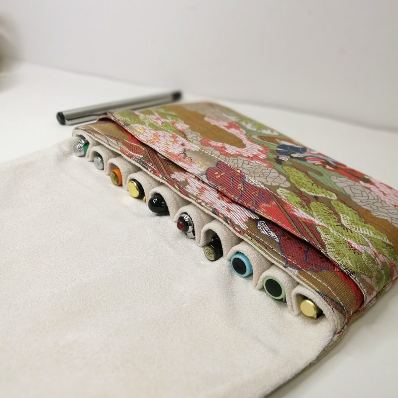 布邑 新款西阵织手工笔包锦缎钢笔袋十支装钢笔收纳包钢笔保护套