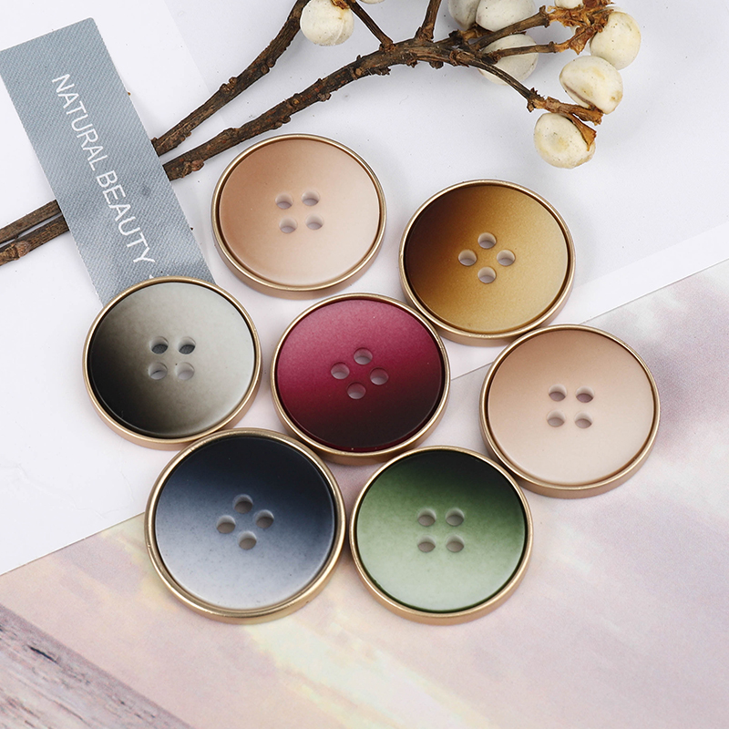 金属渐变色扣子上衣女风衣大衣毛呢开衫毛衣衣服西装百搭精致纽扣