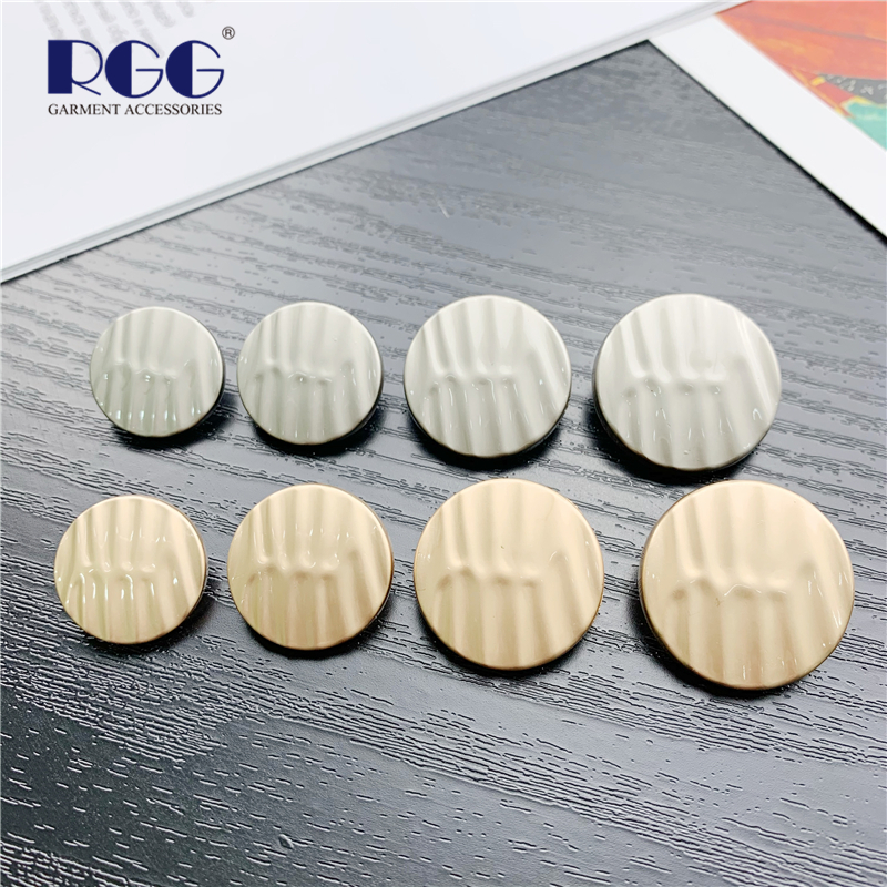 金属纽扣四方波浪条纹圆形扣子精致男女西装扣外套裙子风衣大衣扣