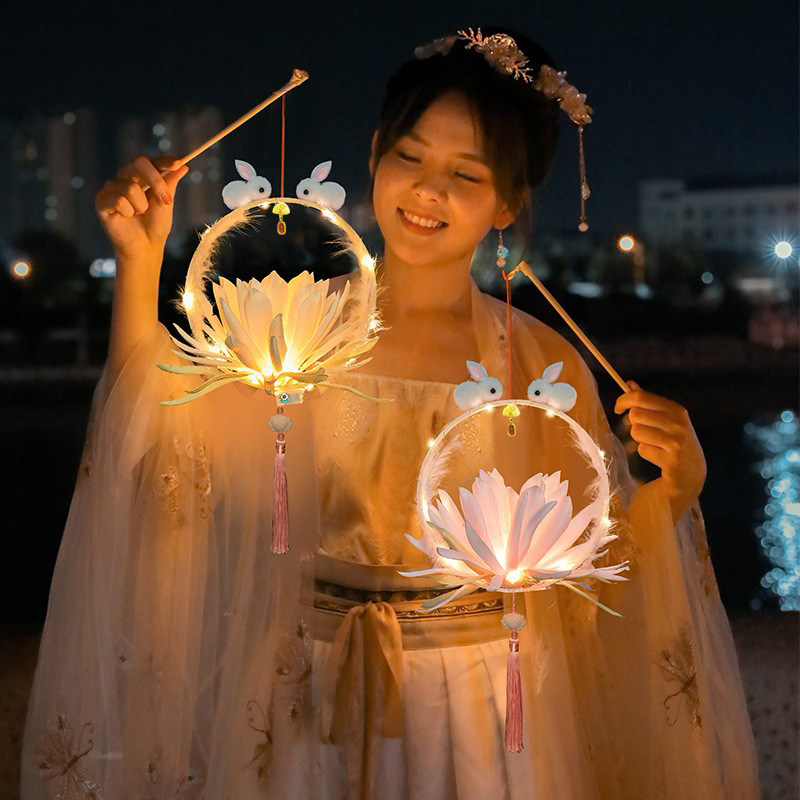 中秋节竹圈灯笼昙花灯diy材料手工制作发光手提兔子灯笼古风汉服,节庆用品/礼品,灯笼,淘宝优惠券,粉丝福利购,淘宝优惠卷