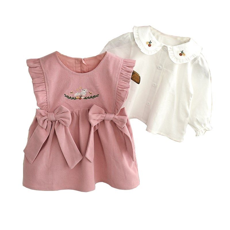 女童春装连衣裙2024新款洋气宝宝周岁礼服春秋儿童婴儿公主背心裙