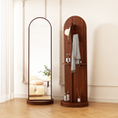 法式 旋转全身镜全身落地镜家用挂衣架衣挂一体镜可移动全身镜子