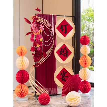 宴结婚礼布置酒店婚套房装饰装AD-ZLJXX男女方新房卧室中式订婚婚