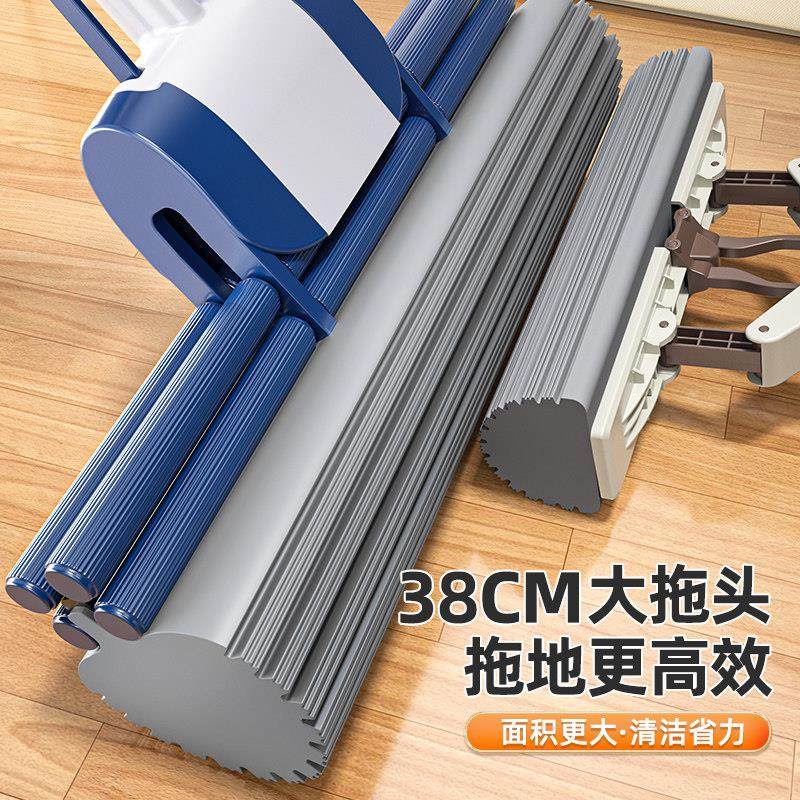 海绵拖把头家用吸水布免洗2024新款神益伟拖地懒手人器胶棉一拖地