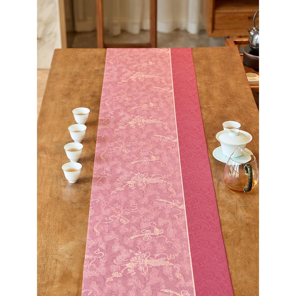 伊奇原新装云帕锦如意中国桌风桌旗高档茶席布长茶几大气NCDC0419