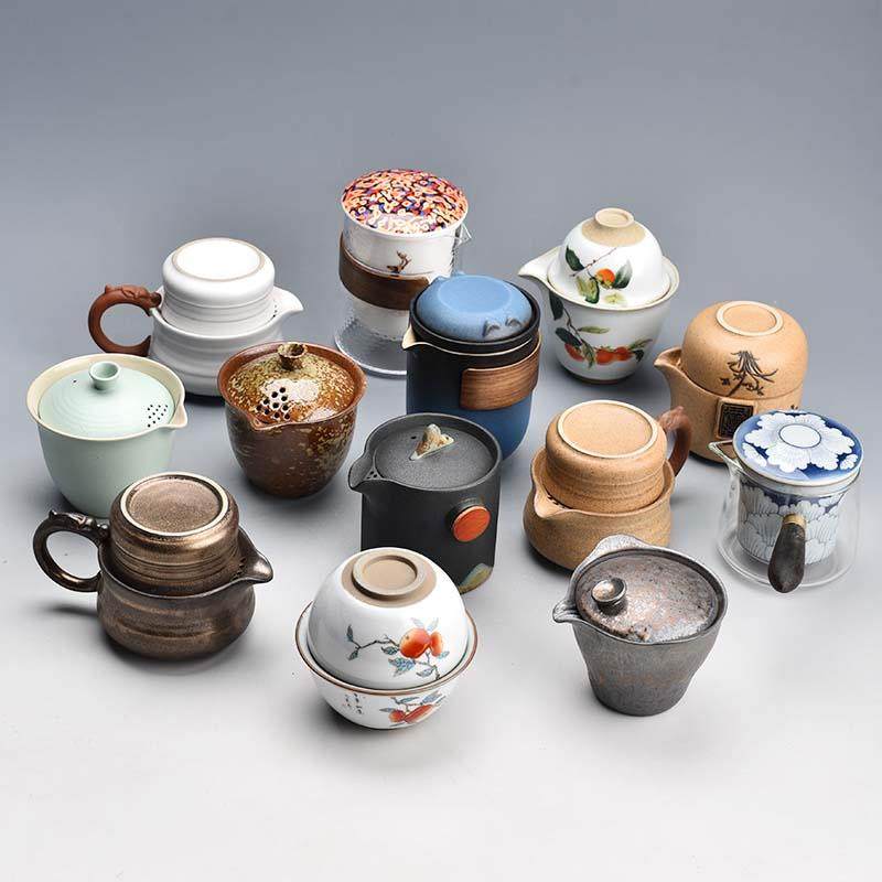 带旅清仓快客行茶具套装户外便携式客杯壶二快一杯收纳旅行包茶具