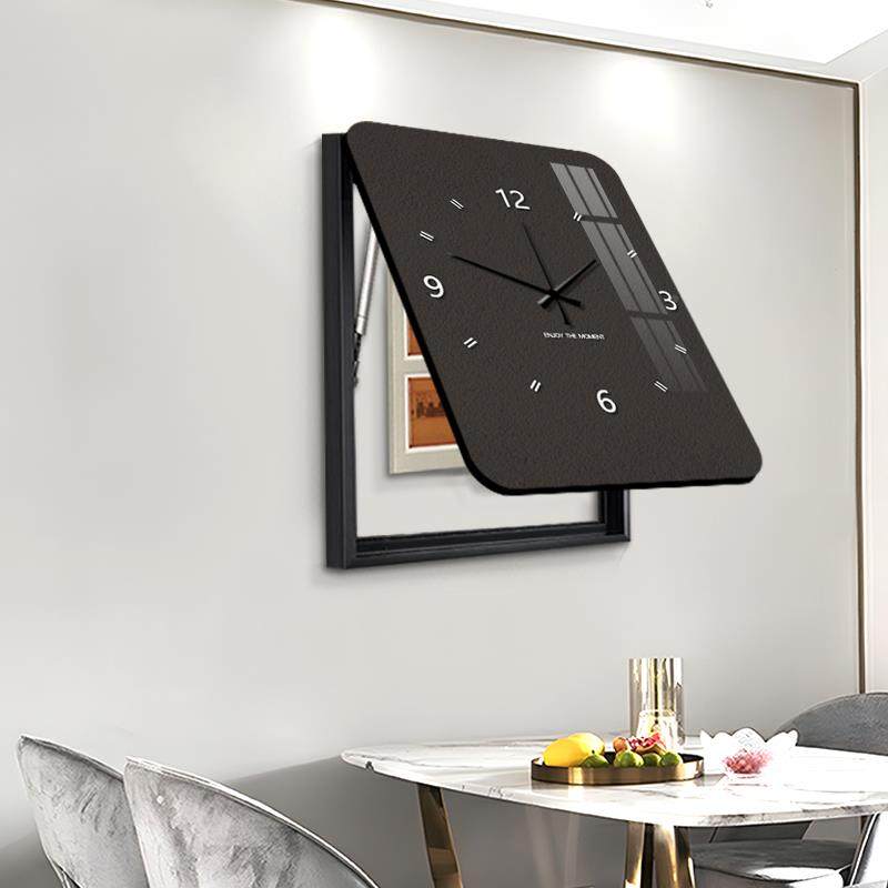 现代简约电表箱装饰带画钟表竖版2QWL2717025新款免遮打孔饭厅挂