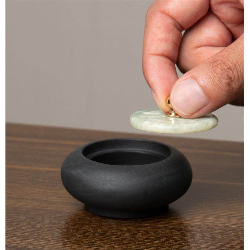 兰斋文法房小楷玉石砚石兰斋台带盖用迷你掌中砚玉盖防蒸发小楷书