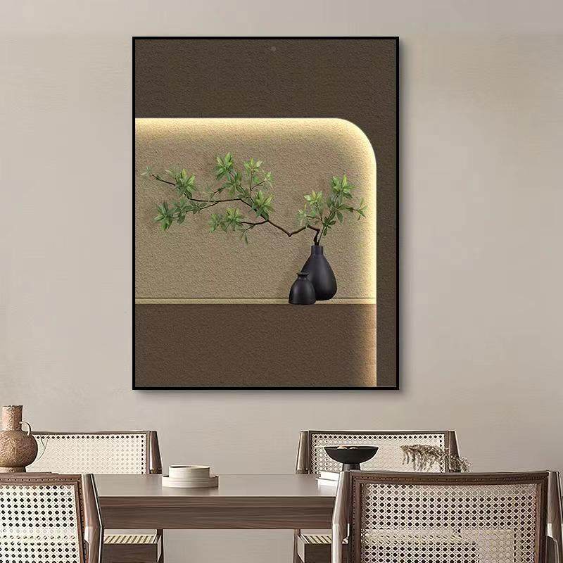 侘寂风电箱装饰画表免总打孔配电箱开闸WHY关电盒遮挡画竖款餐厅