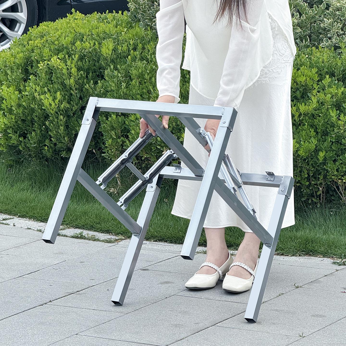 正方折叠台桌腿支架形腿桌架铁子腿餐桌腿桌架子金桌ZT-FT002属桌