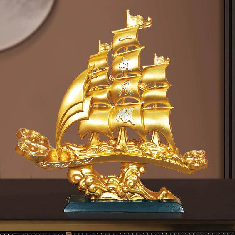 颐合中式一帆风摆件办公室客厅电视柜顺玄酒柜装YIHE1958饰品开业