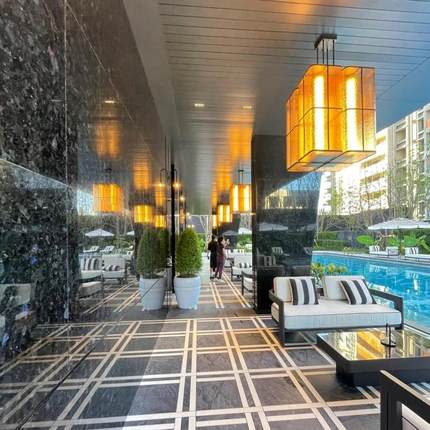 高级定楼具制钢酒NZM店会所售大厅装饰灯金色不锈亚克力吊灯别墅