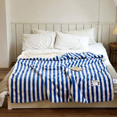 20草25兔兔绒皮毛毯柔软舒适午*毯四季睡可用110150cm床超桔子柔