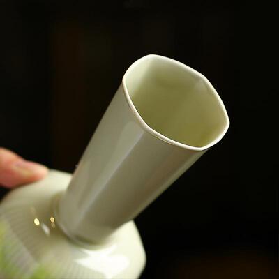 北溪面堂GFW件耀州窑品月器家用陶瓷花瓶干花茶室桌装饰摆水花培