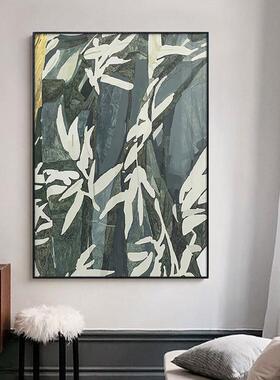 绿色森系北欧卧大幅墙壁装饰画C-062轻奢抽样板房背室景墙象植物