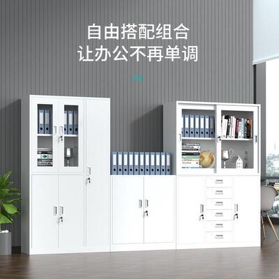文件柜办公铁皮纳矮柜带锁储案物柜子档柜资料SSW-001室柜钢制凭