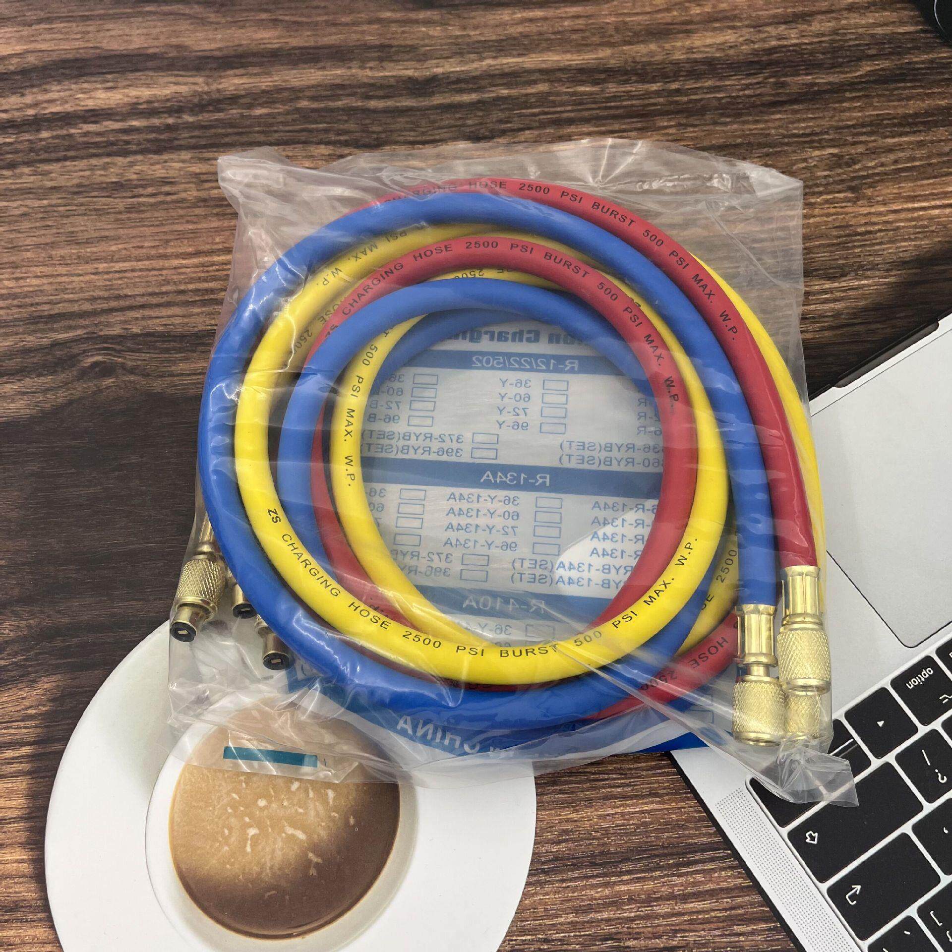 R134a冷媒汽车加氟表雪种压力表冷媒双表阀空调加氟工具套装