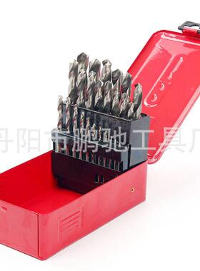 钻厂钻家发货5PC高速钢直柄麻ALC2花头铁盒装锂电钻手电钻头套装