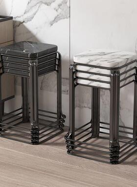 铁艺凳桌子家用现代约方凳耐用凳加厚铁简艺套凳餐OJC凳纳成人收