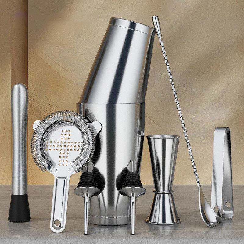 304不锈钢波士顿调酒器鸡尾酒摇酒壶酒吧大小厅勺子量杯 调酒套装