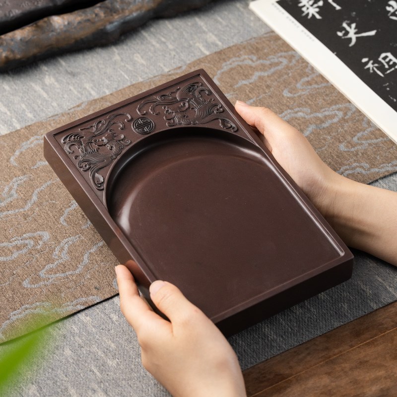 张小凤宋坑端砚文房四宝笔墨纸砚可研墨天然原石墨条笔舔墨碟墨汁