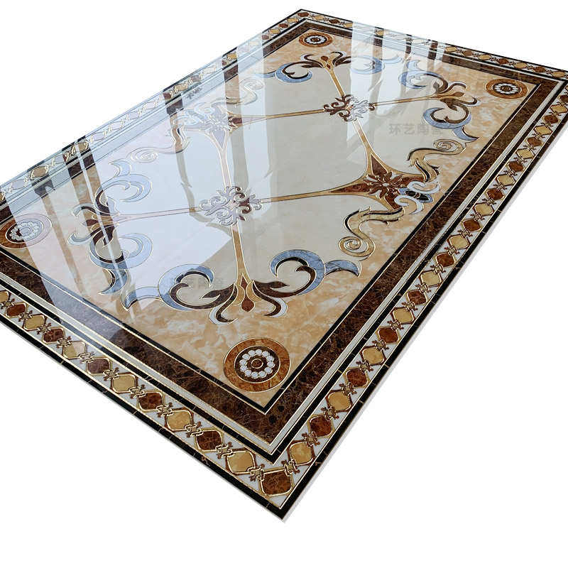 客厅拼花瓷砖800X800欧式耐磨抛走廊拼花晶地砖玄关过砖道微晶石