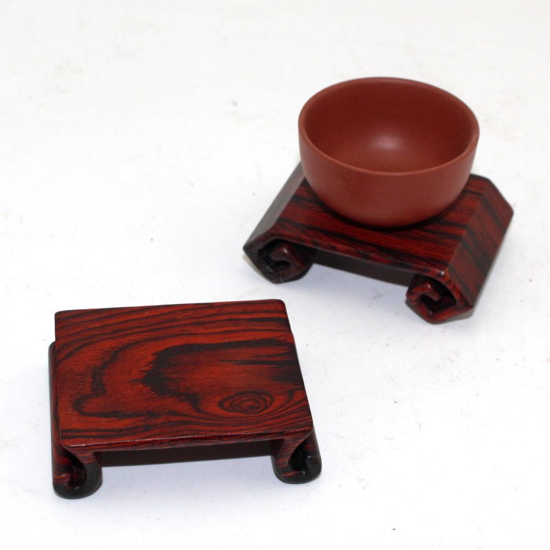 红木小底座实木印章玉石头摆件茶杯鼻烟壶回纹小书卷几酸枝木托