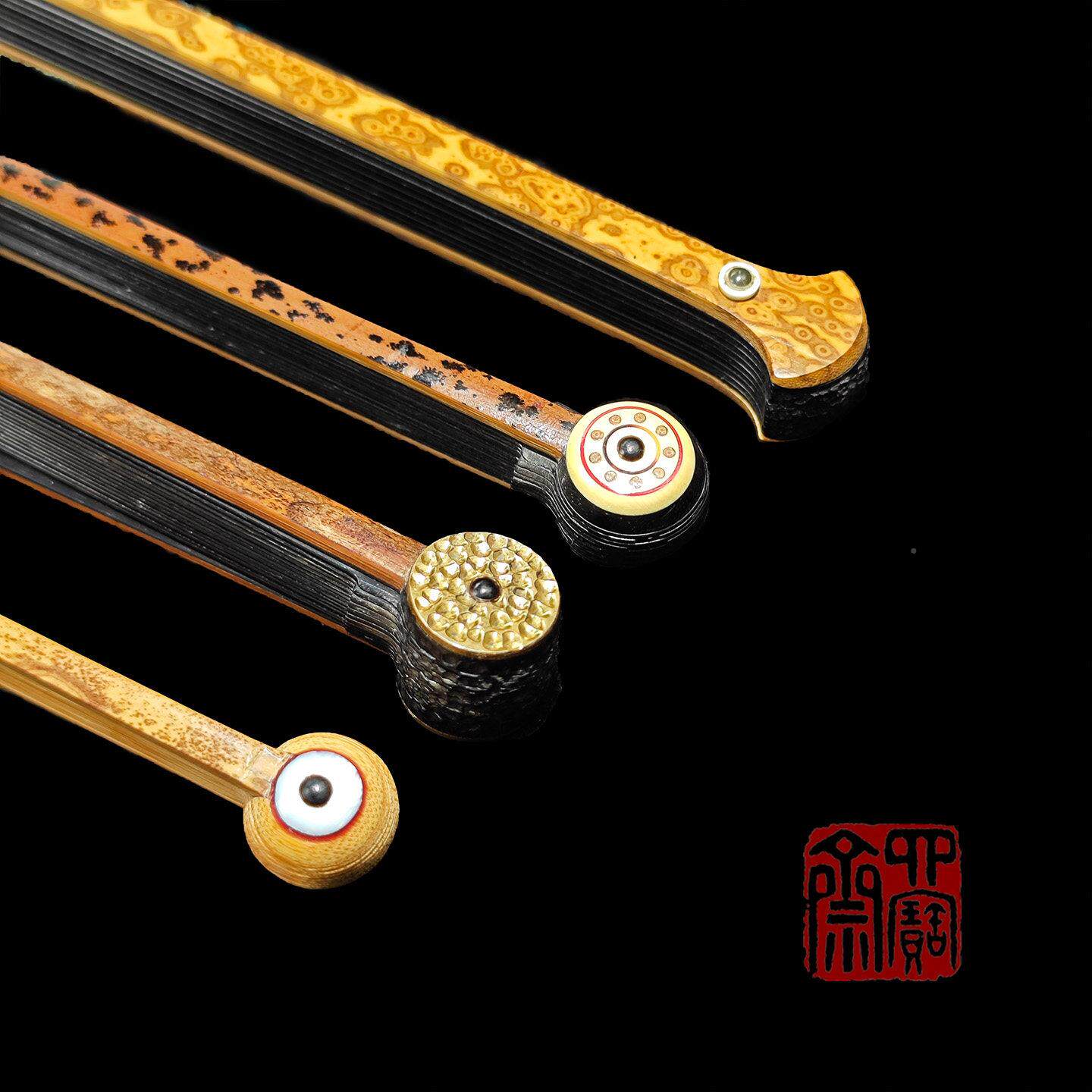花名师5-95寸老梅鹿竹和尚头铲便子玉竹文折扇KHI玩携扇子男女夏