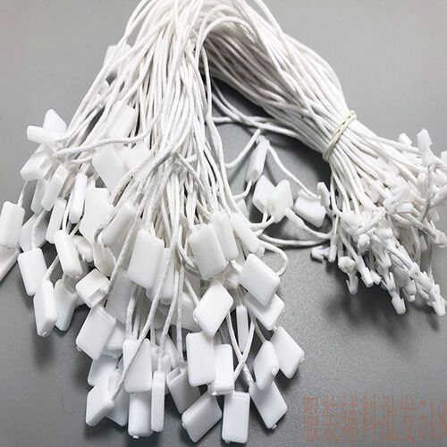 吊牌绳吊粒黑白色蜡绳吊牌线吊绳 服装通用现货塑料绳手穿绳
