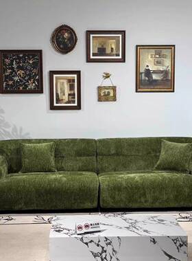 山谷沙发法式复风雪尔新布艺WXD沙发客厅款中古风绿色沙尼古发