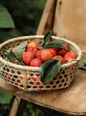 木片篮竹编水用果篮子筐厨房YR18123客厅菜篮家子面包篮水果多功